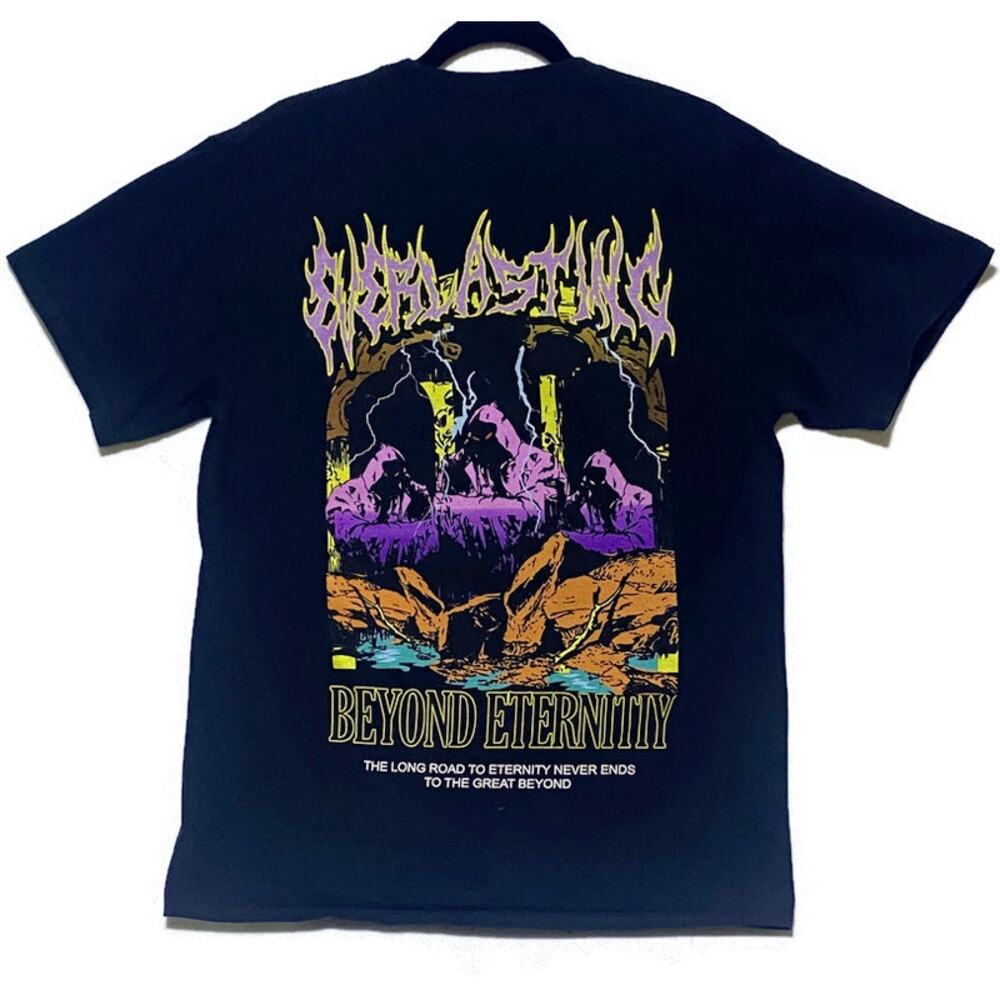 Vitriol Beyond Eternity Black Graphic T-Shirt Men's Size Large Short Sleeve